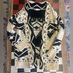 Fate Aztec Southwest Shawl Collar Sweater